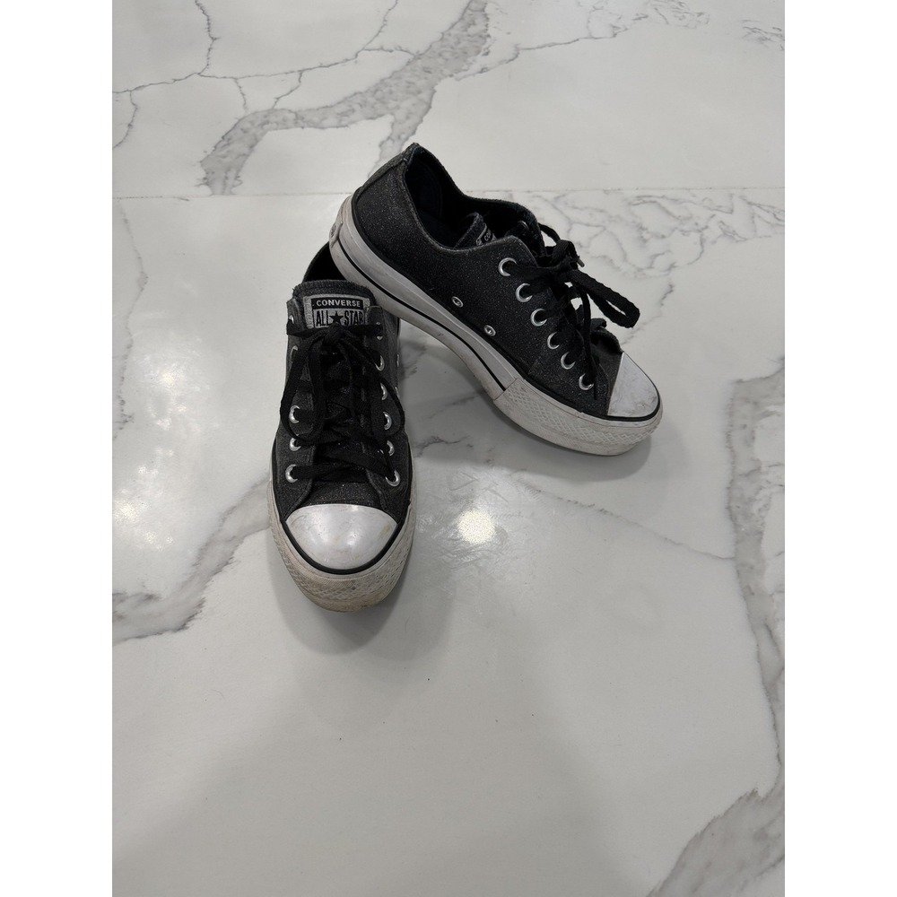 Converse Shoes Womens Size 5 Black Glitter Low‎ Top Chuck Taylor All Star